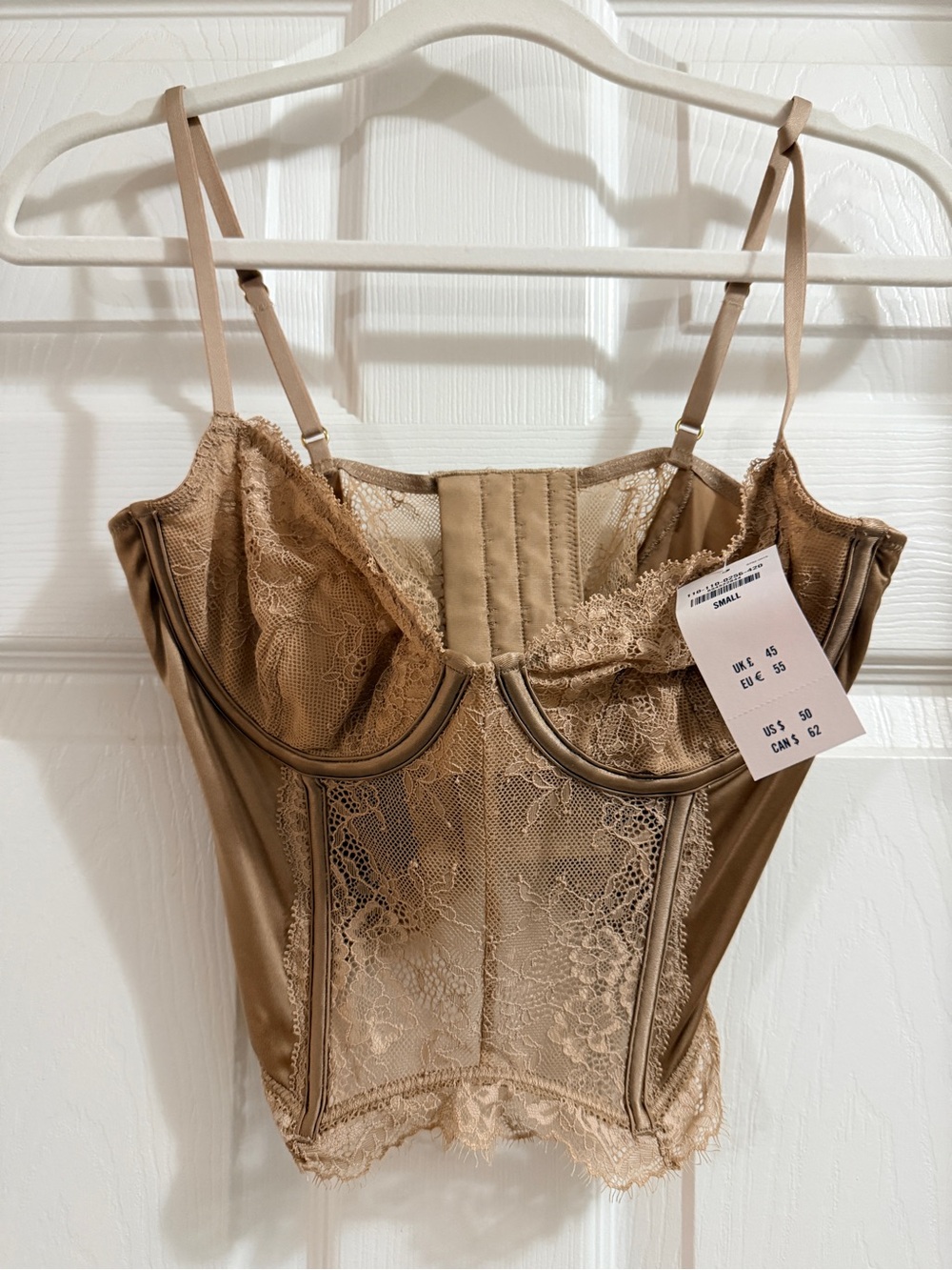 Abercrombie & Fitch Tan Lace Bustier Top